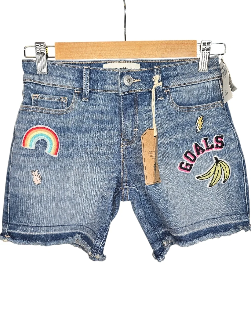 Abercrombie Kids Jean Shorts Bundle Play Length Distressed Patches NWTSize 11/12